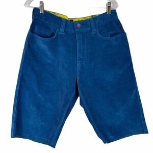 Analog NWT Corduroy Shorts Raw Hem Blue Zip Pocket Size 28 Inseam 9" Skater